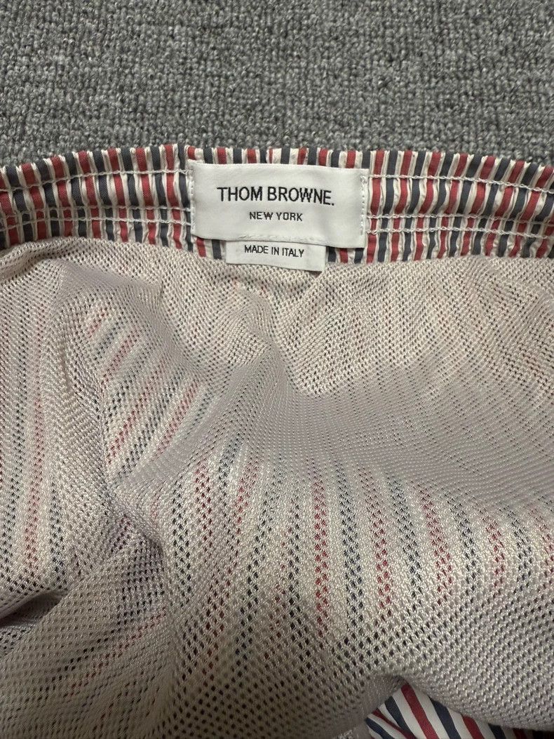 Thom Browne THOM BROWNE Stripe Seersucker Swim Shorts - dmc Size US 30 / EU 46 - 4 Thumbnail