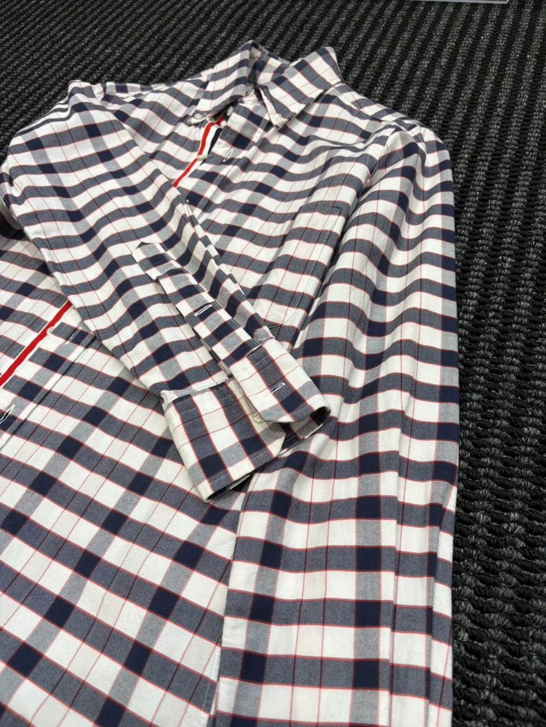 Thom Browne Thom Browne Gray Plaid Shirt TB1450 - dmc Size US S / EU 44-46 / 1 - 3 Thumbnail
