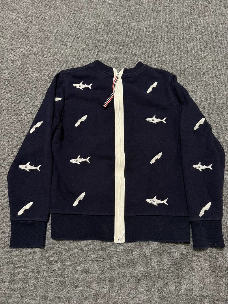Thom Browne Shark Embroidery Zip Sweatshirt - dmc Size US XS / EU 42 / 0 - 2 Thumbnail