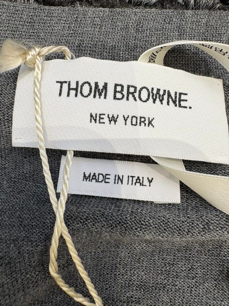 Thom Browne THOM BROWNE 4-Bar Gray Cardigan - dmc Size US XXL / EU 58 / 5 - 4 Thumbnail