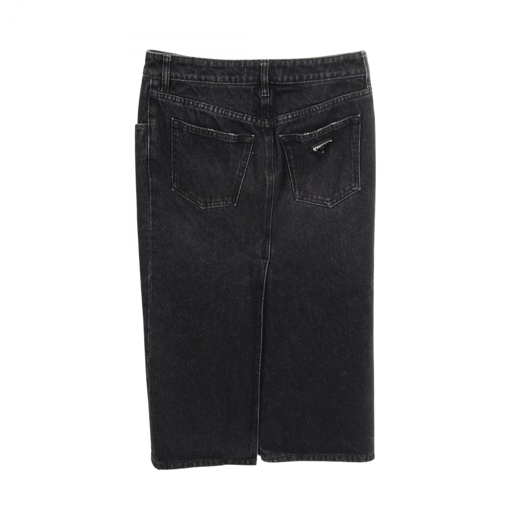Prada Prada Prada Triangle Logo Cotton Skirt Cotton Skirts DUTY FREE for USA Size ONE SIZE - 2 Thumbnail