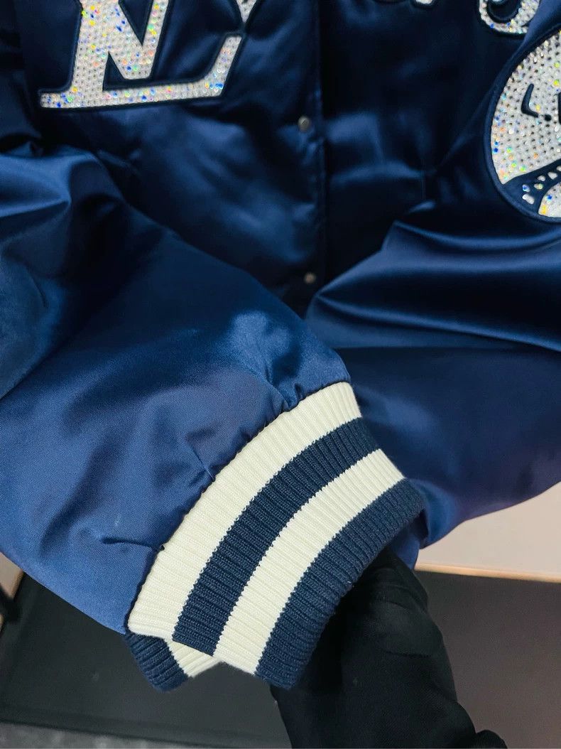 Louis Vuitton LV Blue Satin Rhinestone Varsity Jacket - dmc Size US M / EU 48-50 / 2 - 5 Thumbnail