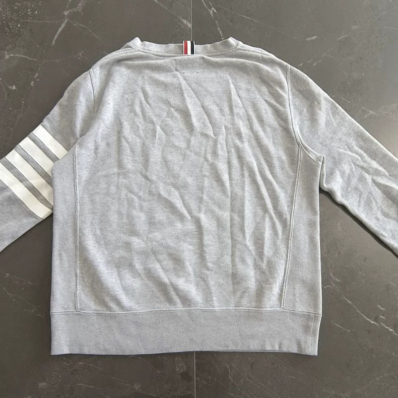 Thom Browne Thom Browne 4-Stripe Gray Sweatshirt - dmc Size US L / EU 52-54 / 3 - 2 Thumbnail