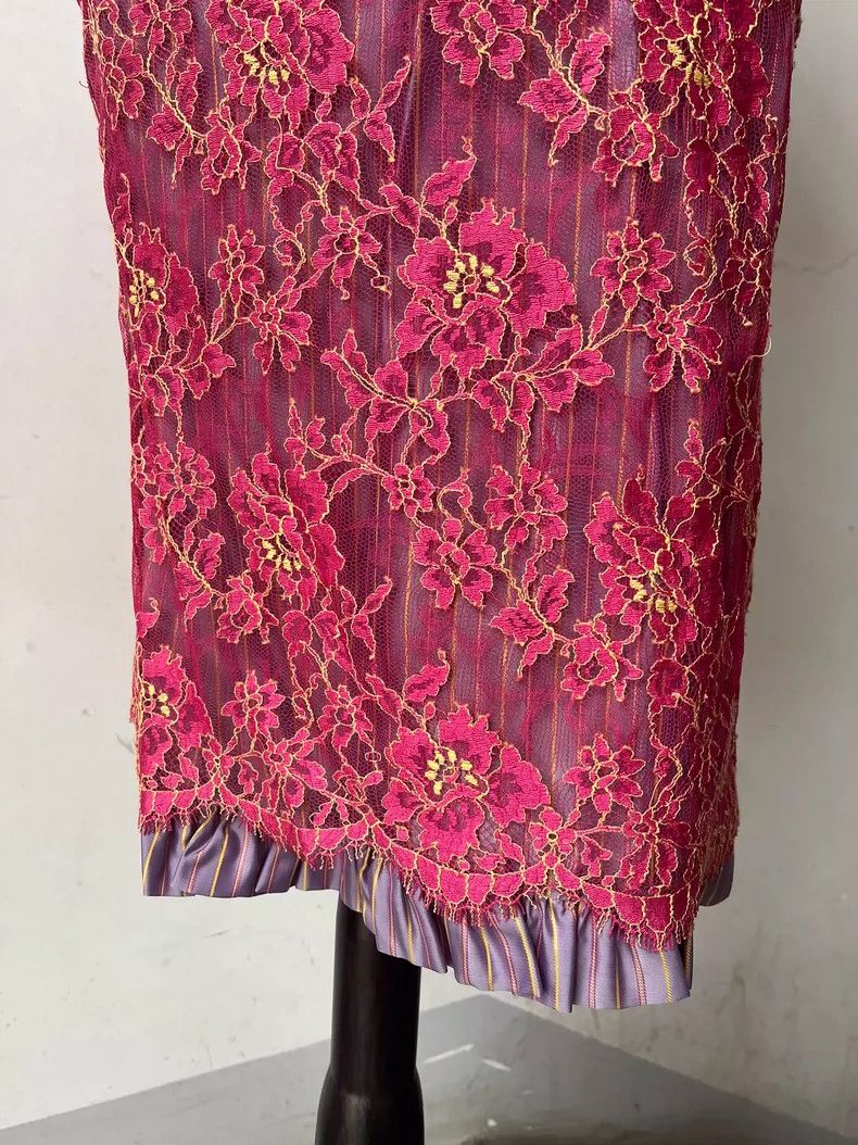 Vintage KENZO Lace Midi Skirt - dmc Size US 36 / EU 52 - 2 Thumbnail