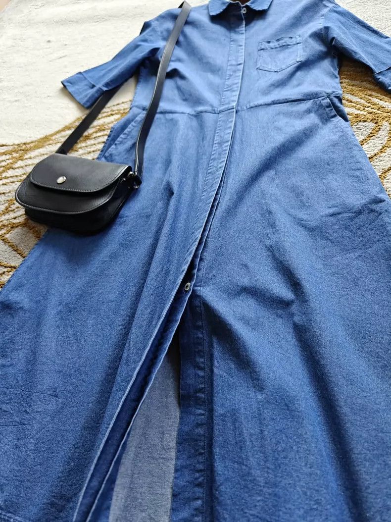 Loro Piana Loro Piana Denim Trench Dress - dmc Size US M / EU 48-50 / 2 - 4 Thumbnail