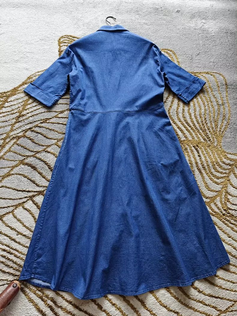 Loro Piana Loro Piana Denim Trench Dress - dmc Size US M / EU 48-50 / 2 - 5 Thumbnail