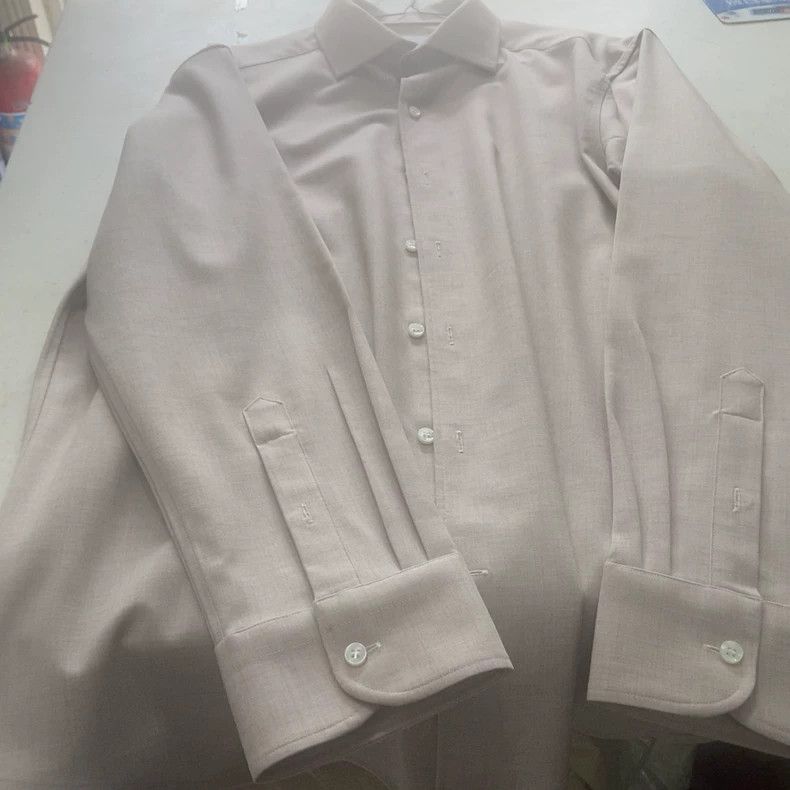 Hermes Loro Piana Beige Long-Sleeve Shirt - dmc Size US XXL / EU 58 / 5 - 2 Thumbnail