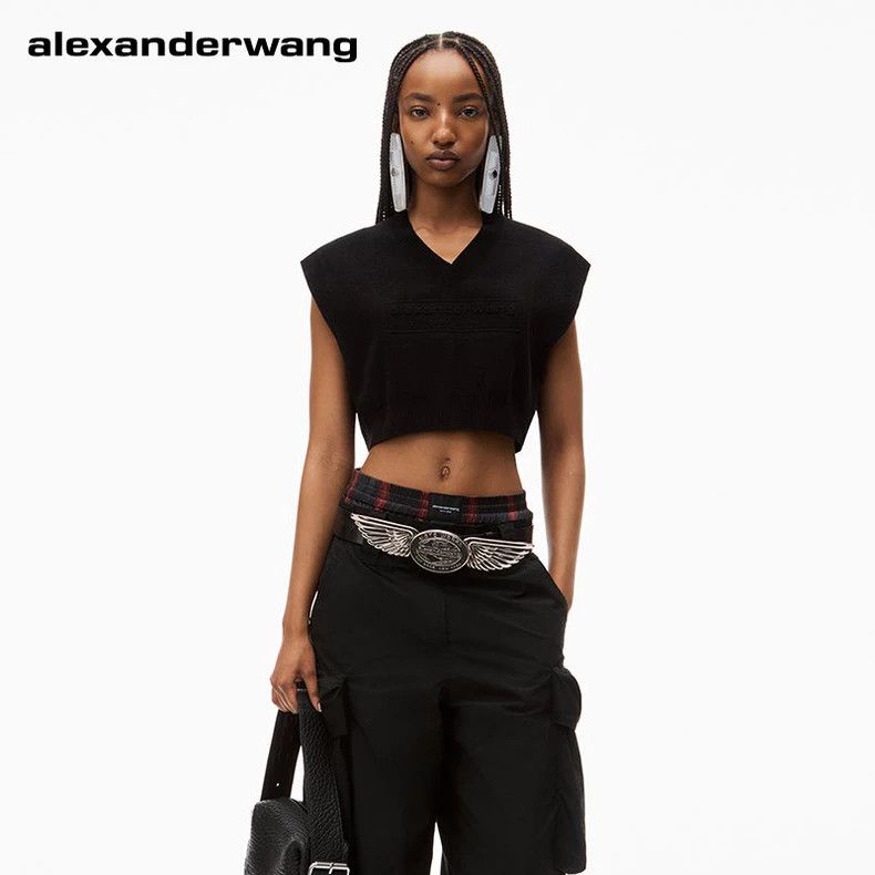Alexander Wang Alexander Wang Logo Embossed Cropped Vest - dmc Size US XS / EU 42 / 0 - 2 Thumbnail
