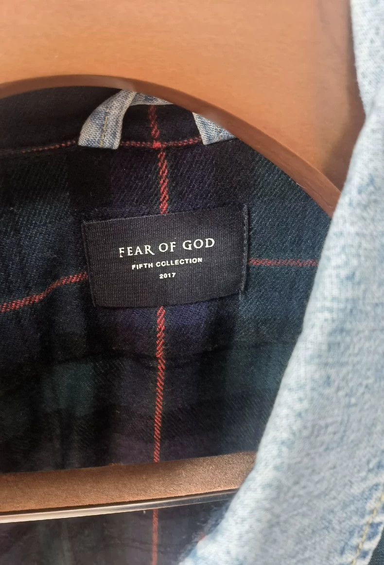 Fear of God Fear of God 5th Green Plaid Denim Collar Shirt - dmc Size US L / EU 52-54 / 3 - 2 Thumbnail