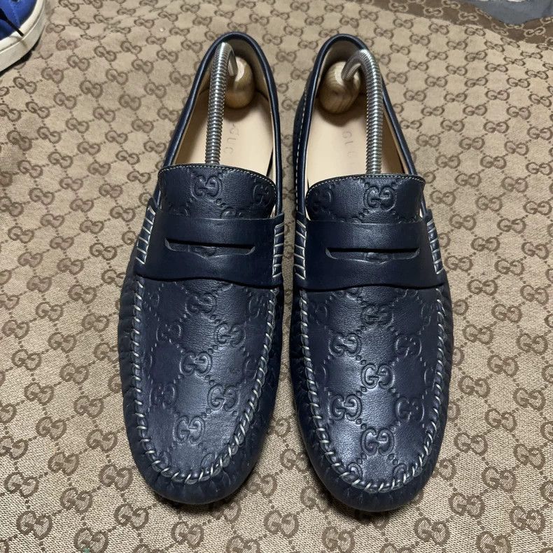 Gucci Gucci Men's Double G Embossed Loafers - dmc Size US 8.5 / EU 41-42 - 2 Thumbnail