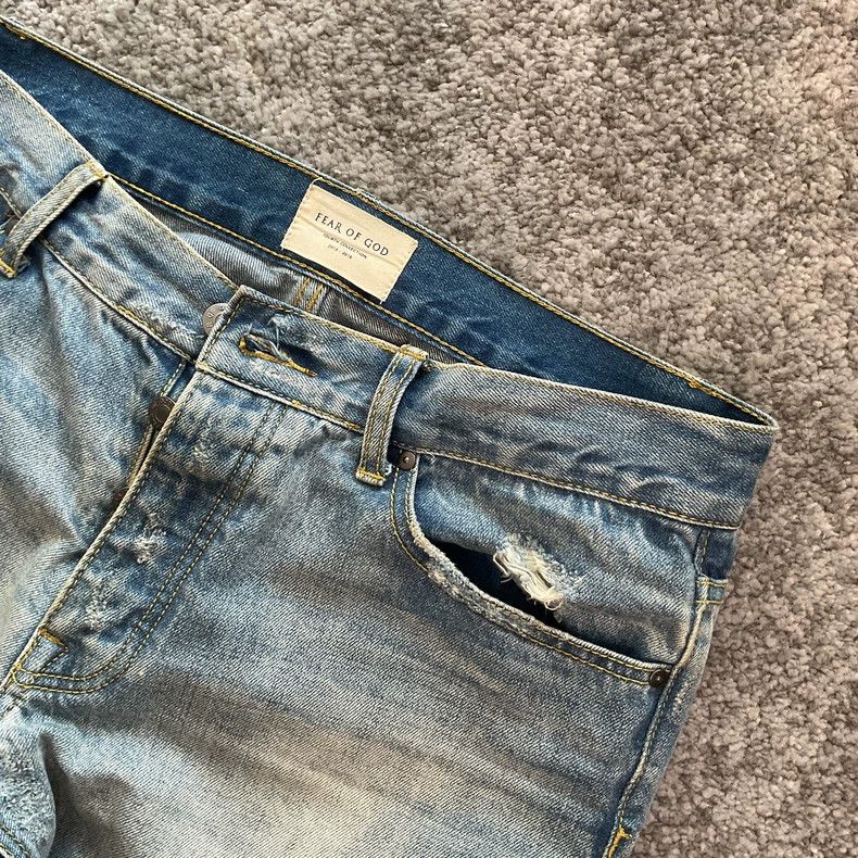 Fear of God Fear of God Distressed Denim Jeans 32 - dmc Size US 32 / EU 48 - 4 Thumbnail