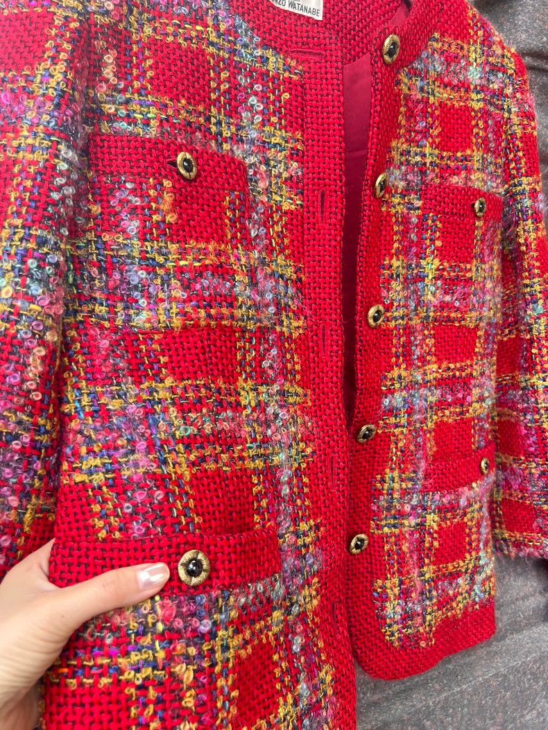 Kenzo Vintage Kenzo Red Tweed Skirt Suit - dmc Size US 36 / EU 52 - 2 Thumbnail