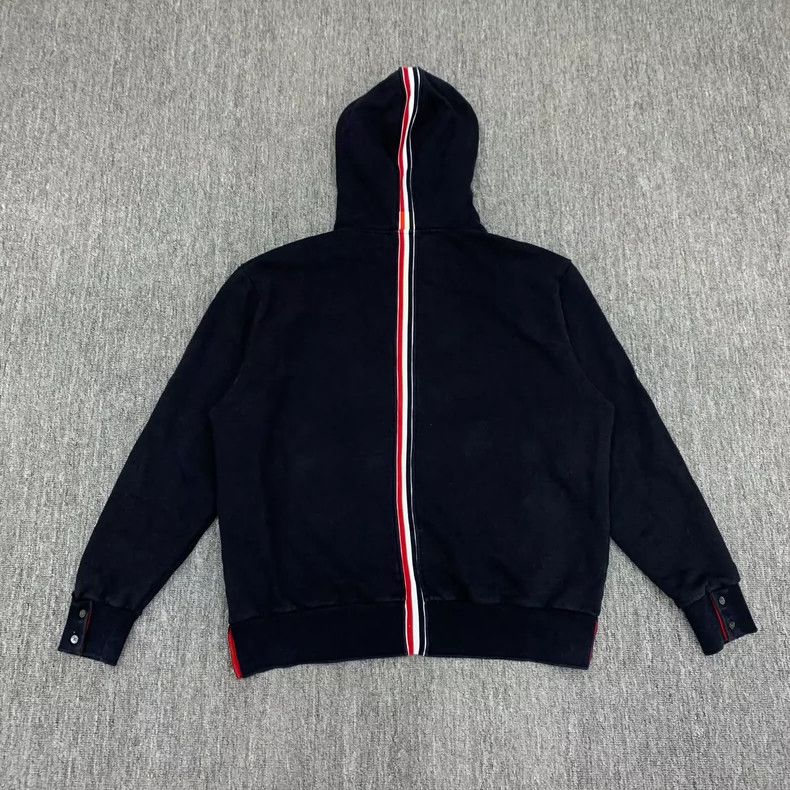 Thom Browne THOM BROWNE Navy Stripe Hoodie Sweatshirt - dmc Size US L / EU 52-54 / 3 - 2 Thumbnail