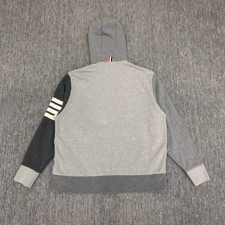 Thom Browne Thom Browne Gray Stripe Hoodie Sweatshirt - dmc Size US L / EU 52-54 / 3 - 2 Thumbnail