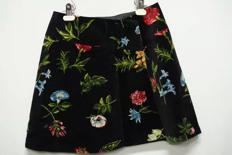 Kenzo KENZO Vintage Velvet Floral Skirt - dmc Size US 31 - 2 Thumbnail