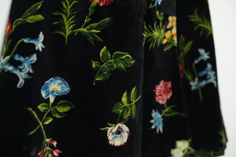 Kenzo KENZO Vintage Velvet Floral Skirt - dmc Size US 31 - 3 Thumbnail