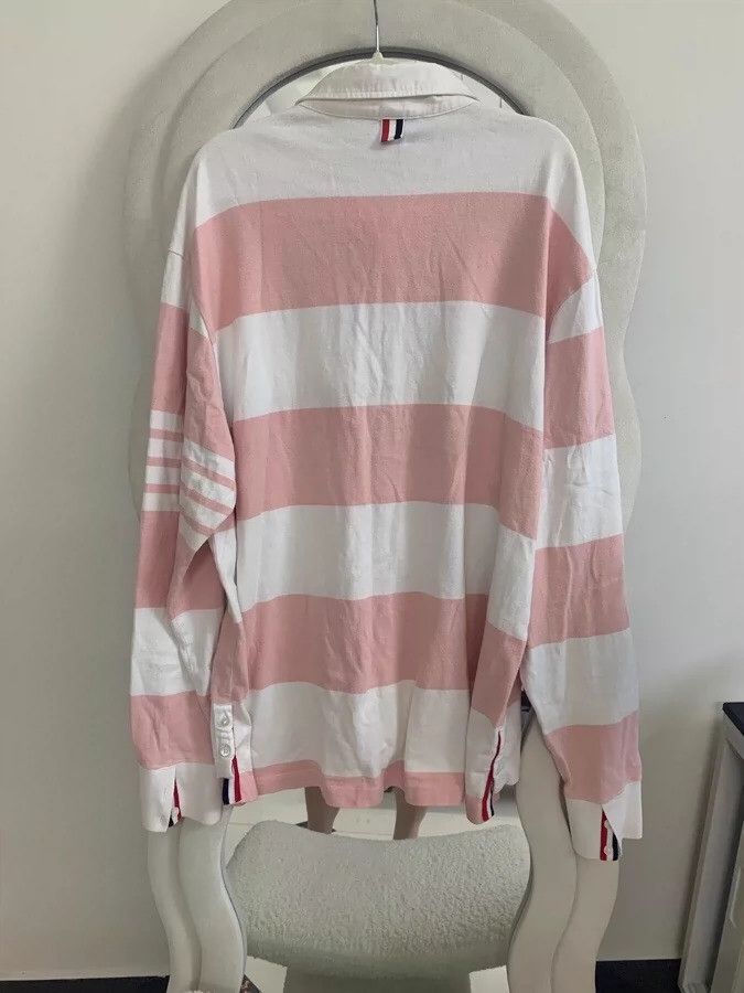 Thom Browne Thom Browne Striped Long Sleeve Polo - dmc Size US L / EU 52-54 / 3 - 3 Thumbnail