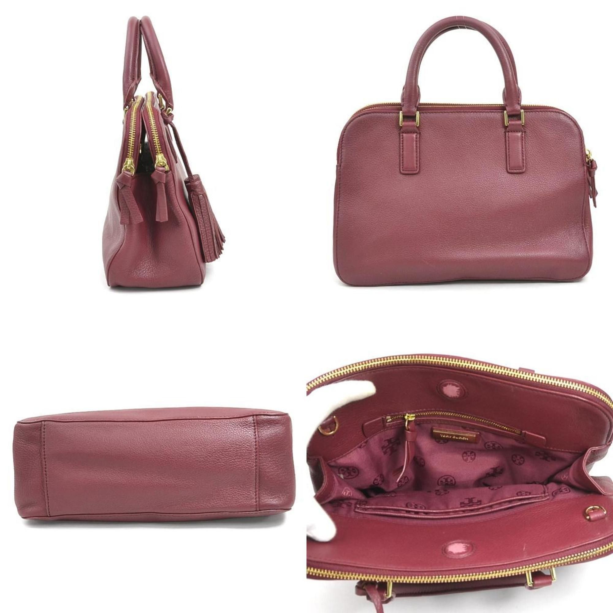 Tory Burch Tory Burch Women's Leather Handbag Shoulder Bag Wine Red (h31493a) Size ONE SIZE - 2 Thumbnail