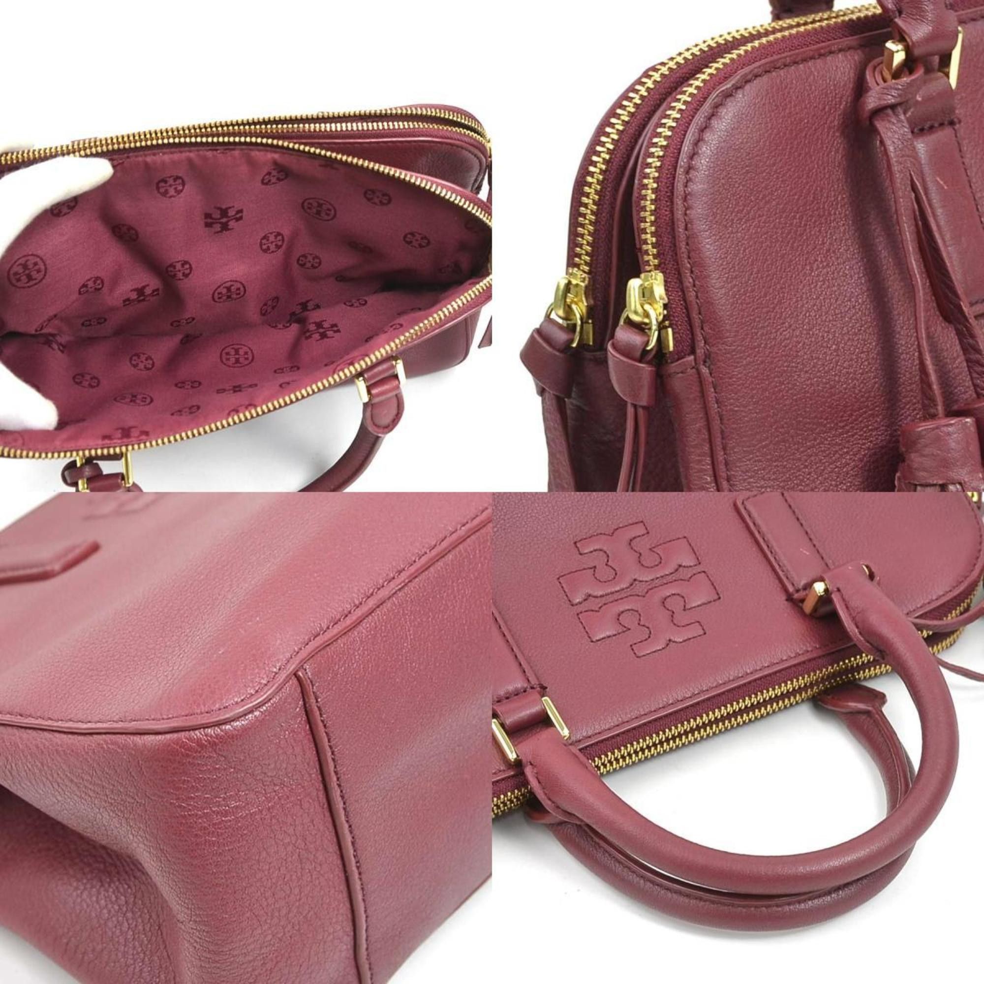 Tory Burch Tory Burch Women's Leather Handbag Shoulder Bag Wine Red (h31493a) Size ONE SIZE - 3 Thumbnail
