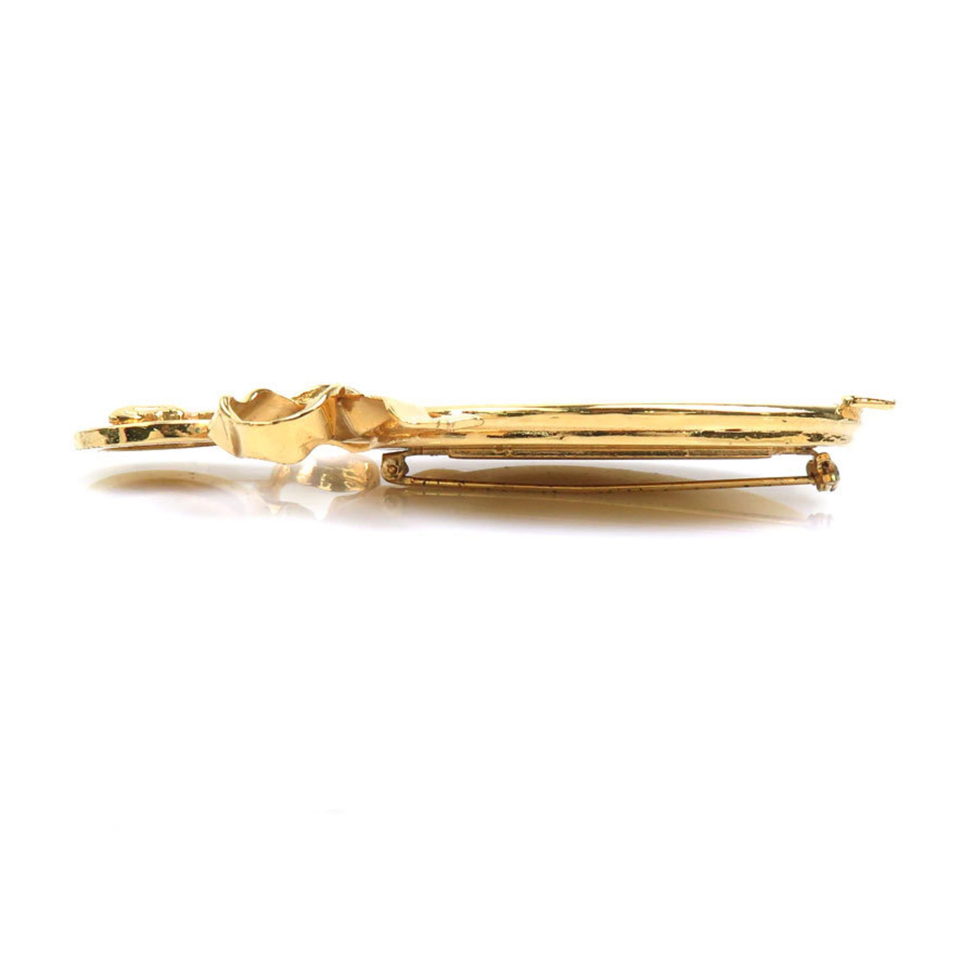 Chanel CHANEL Coco Mark Mirror Metal Gold Brooch for Women e60840a Size ONE SIZE - 2 Thumbnail