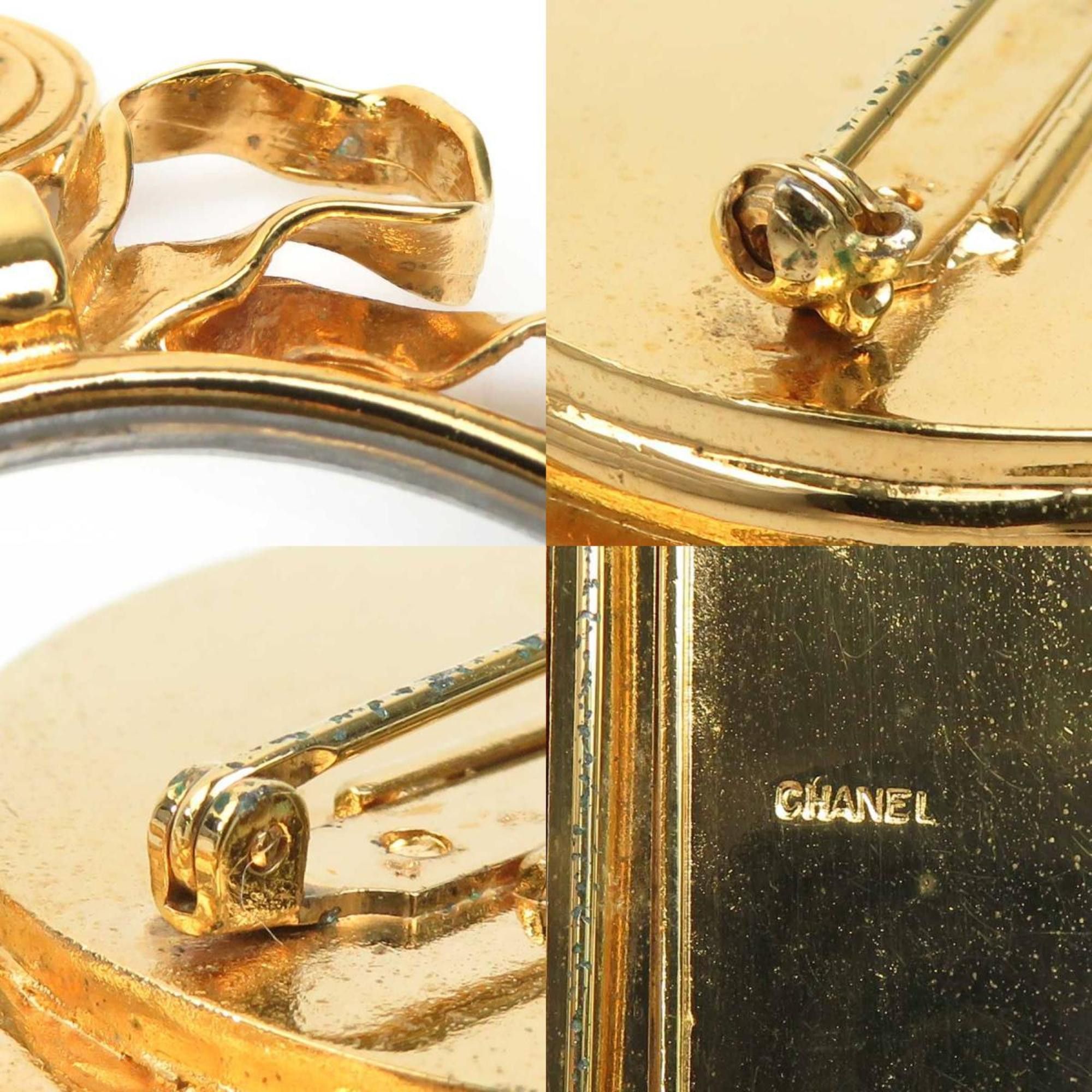 Chanel CHANEL Coco Mark Mirror Metal Gold Brooch for Women e60840a Size ONE SIZE - 5 Thumbnail