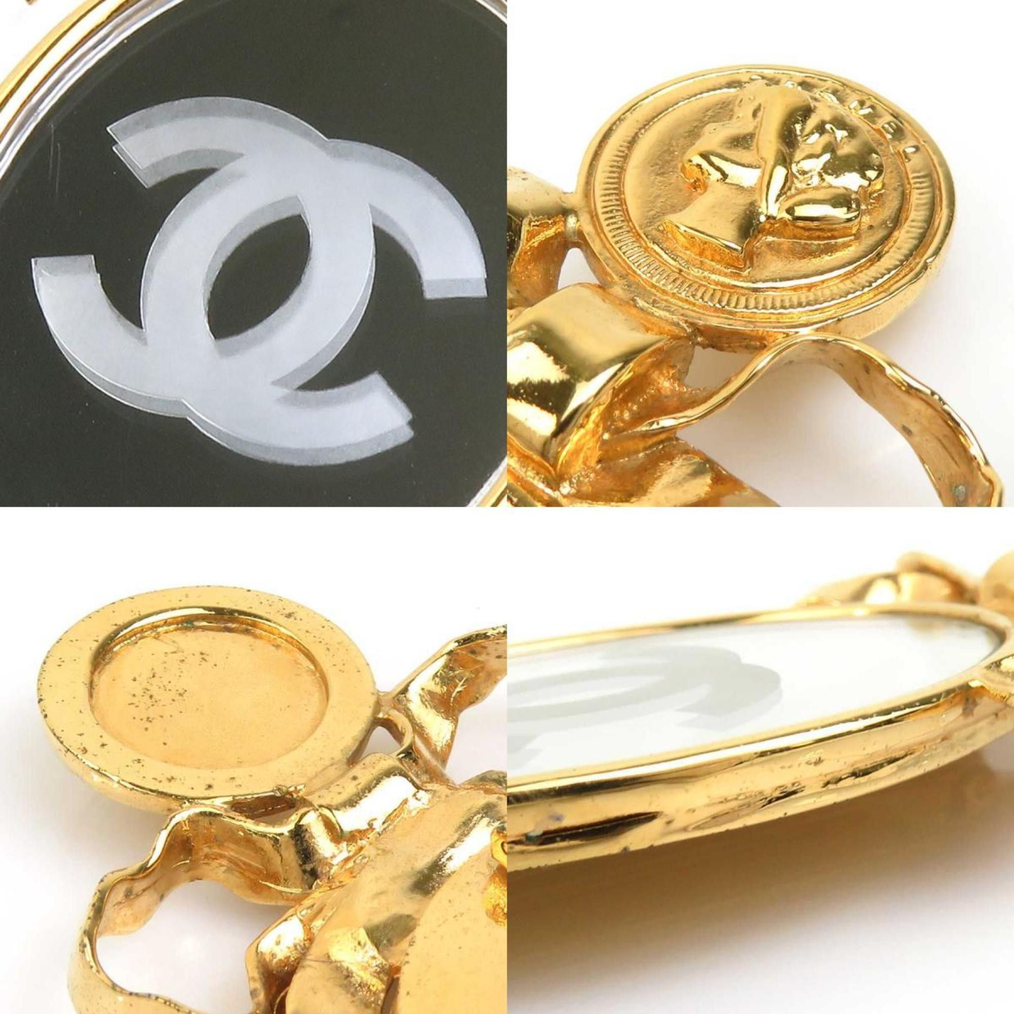 Chanel CHANEL Coco Mark Mirror Metal Gold Brooch for Women e60840a Size ONE SIZE - 4 Thumbnail