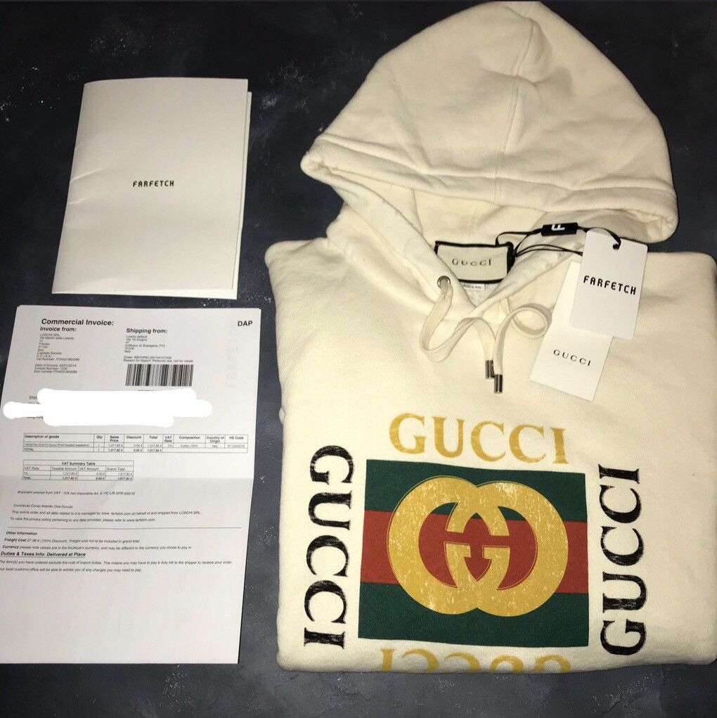 Gucci box logo discount hoodie