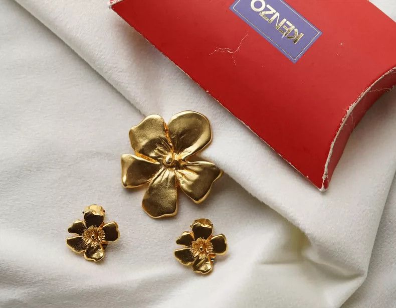 Kenzo KENZO Vintage Flower Clip-on Earrings - dmc Size ONE SIZE - 5 Thumbnail