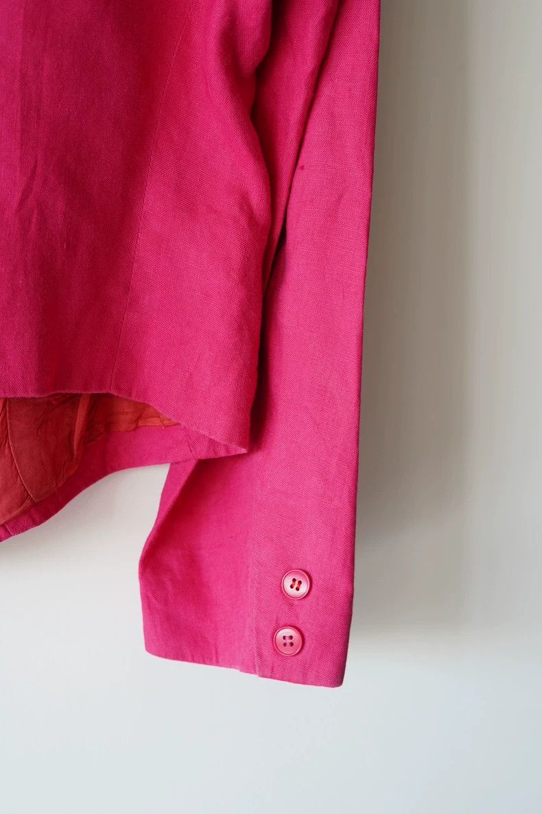 Kenzo KENZO 80s Round Neck Linen Blazer - dmc Size US M / EU 48-50 / 2 - 4 Thumbnail