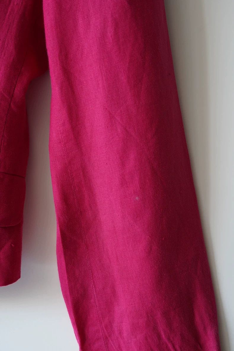 Kenzo KENZO 80s Round Neck Linen Blazer - dmc Size US M / EU 48-50 / 2 - 6 Thumbnail