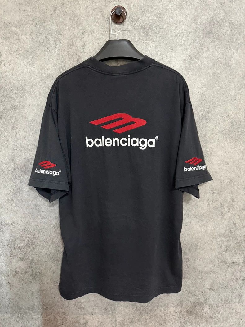 Balenciaga Balenciaga Black Red Logo Short Sleeve T-shirt - dmc Size US XS / EU 42 / 0 - 7 Thumbnail