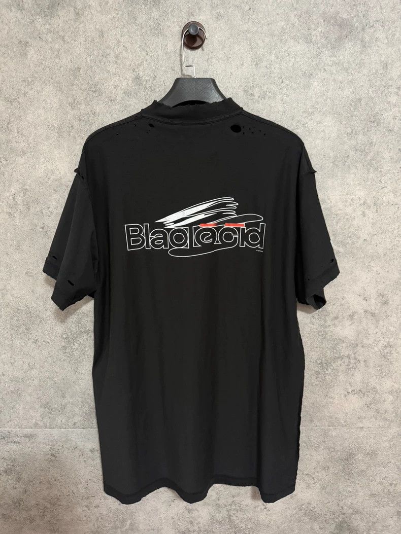 Balenciaga Balenciaga Black Distressed Logo T-shirt - dmc Size US XS / EU 42 / 0 - 5 Thumbnail
