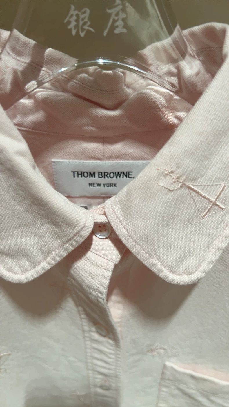 Thom Browne Thom Browne Pink Embroidered Long Sleeve Shirt - dmc Size US S / EU 44-46 / 1 - 5 Thumbnail