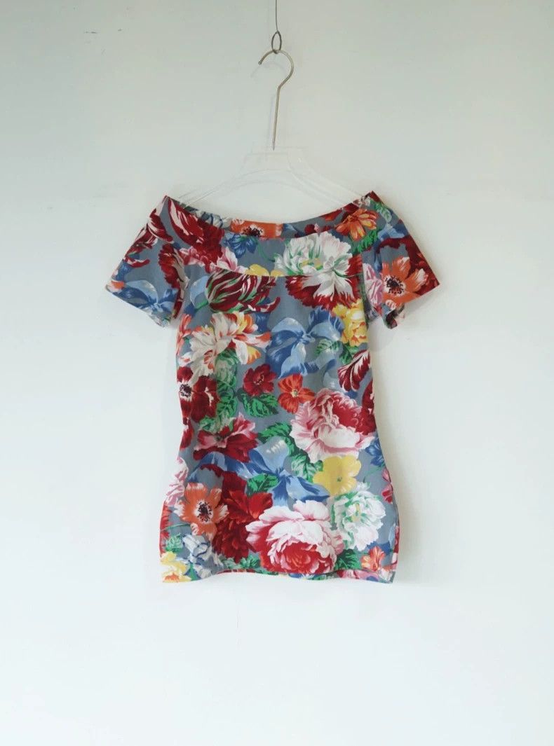 Kenzo KENZO 80s Floral Off-Shoulder Top - dmc Size US M / EU 48-50 / 2 - 2 Thumbnail