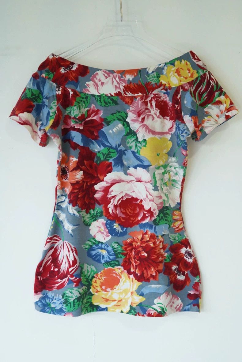 Kenzo KENZO 80s Floral Off-Shoulder Top - dmc Size US M / EU 48-50 / 2 - 4 Thumbnail