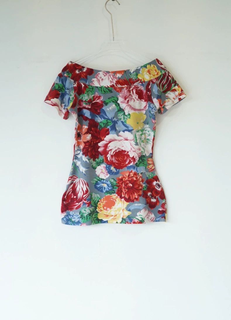 Kenzo KENZO 80s Floral Off-Shoulder Top - dmc Size US M / EU 48-50 / 2 - 3 Thumbnail