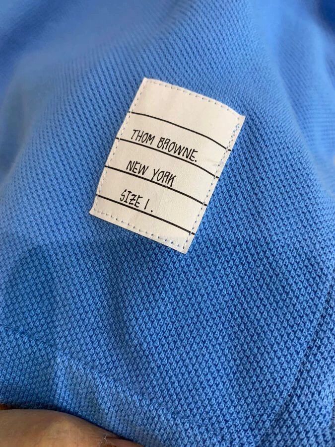 Thom Browne Thom Browne Blue Stripe Polo Shirt - dmc Size US S / EU 44-46 / 1 - 5 Thumbnail
