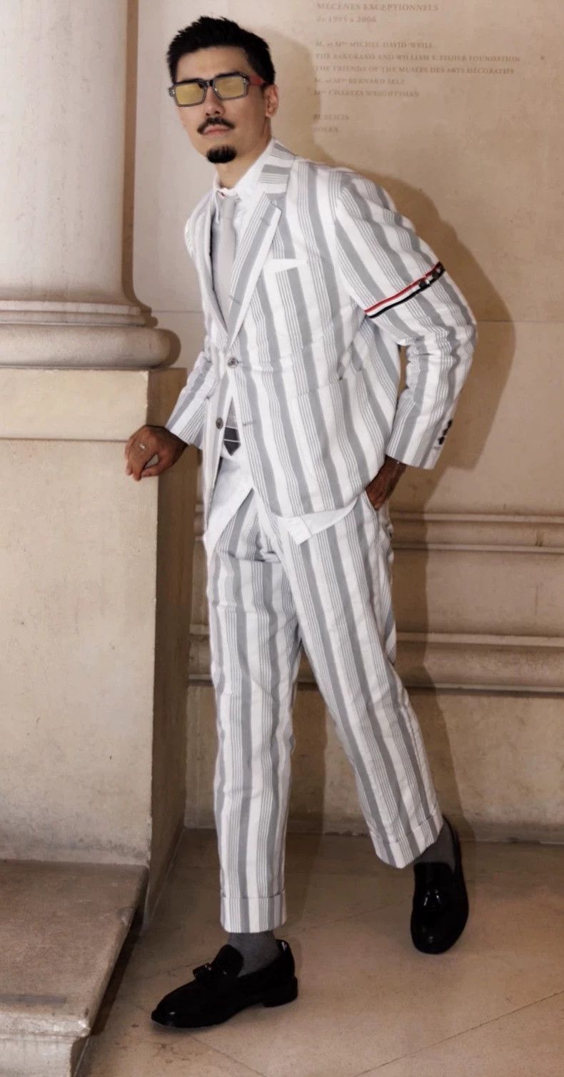 Thom Browne THOM BROWNE Men's Striped Trousers - dmc Size US 30 / EU 46 - 9 Thumbnail