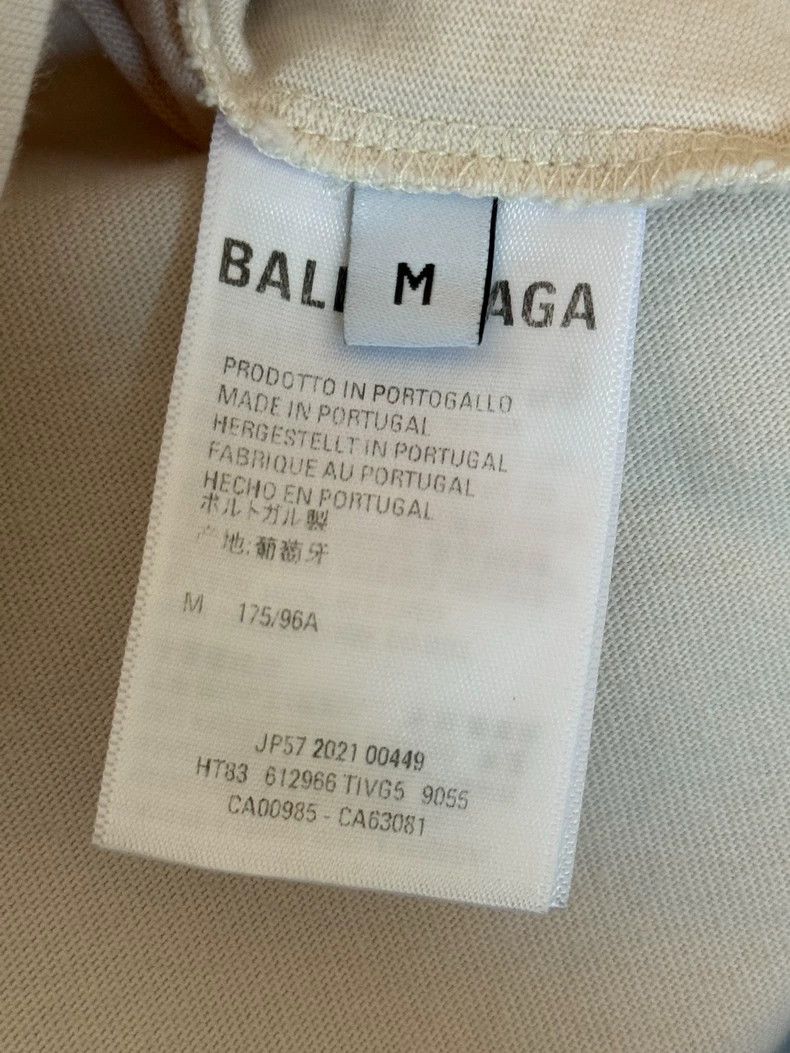 Balenciaga Balenciaga Beige Logo Short Sleeve Tee - dmc Size US M / EU 48-50 / 2 - 4 Thumbnail