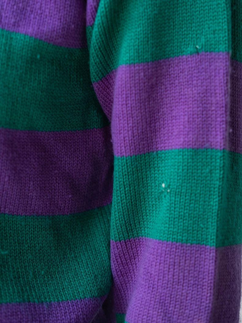 Kenzo 1980s KENZO Green Purple Stripe Knit - dmc Size US XS / EU 42 / 0 - 6 Thumbnail