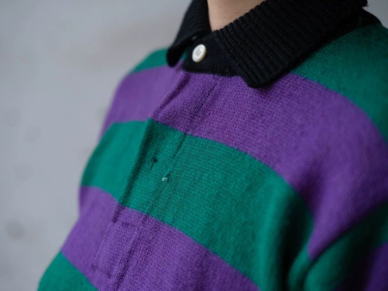 Kenzo 1980s KENZO Green Purple Stripe Knit - dmc Size US XS / EU 42 / 0 - 5 Thumbnail