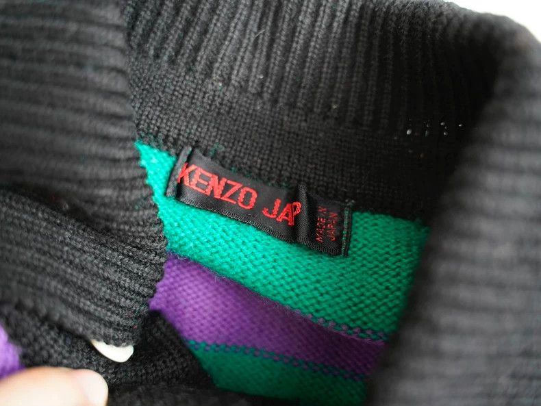 Kenzo 1980s KENZO Green Purple Stripe Knit - dmc Size US XS / EU 42 / 0 - 9 Thumbnail
