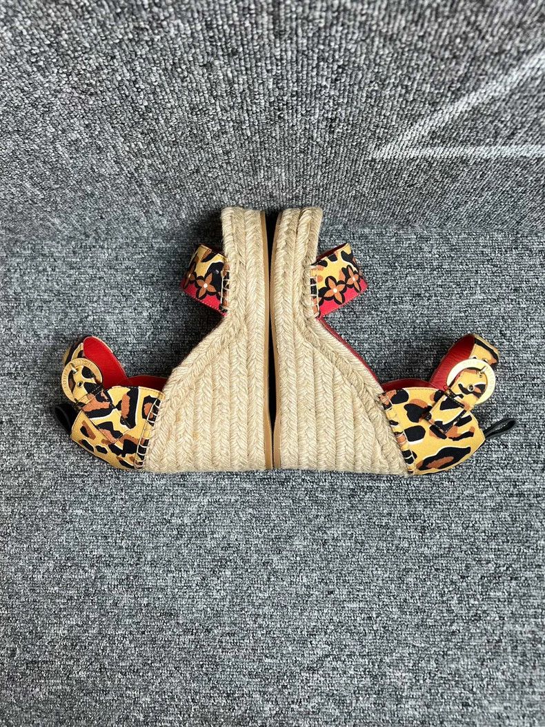 Louis Vuitton LV Leopard Print Wedge Sandals - dmc Size US 6.5 / EU 39-40 - 6 Thumbnail