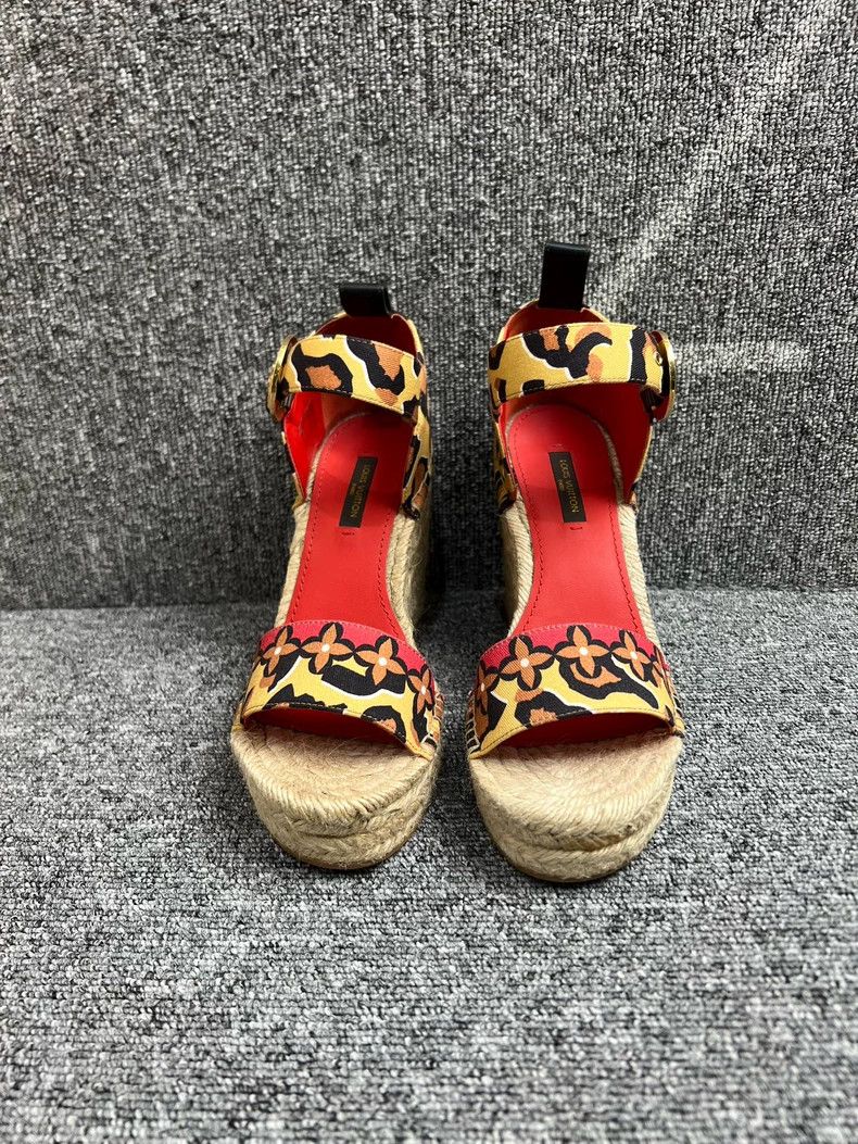 Louis Vuitton LV Leopard Print Wedge Sandals - dmc Size US 6.5 / EU 39-40 - 2 Thumbnail