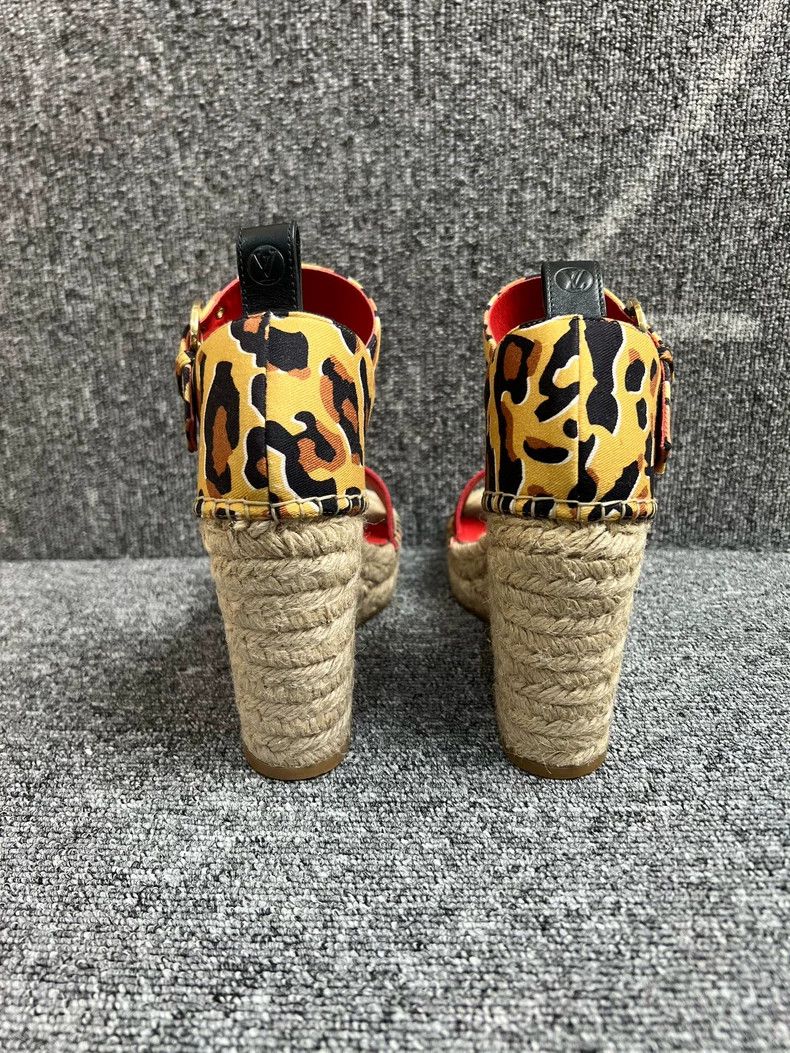 Louis Vuitton LV Leopard Print Wedge Sandals - dmc Size US 6.5 / EU 39-40 - 3 Thumbnail