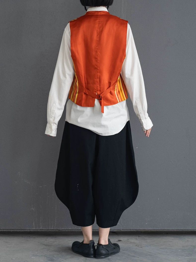 Kenzo 1980s KENZO Orange Stripe Silk Vest - dmc Size US XL / EU 56 / 4 - 2 Thumbnail