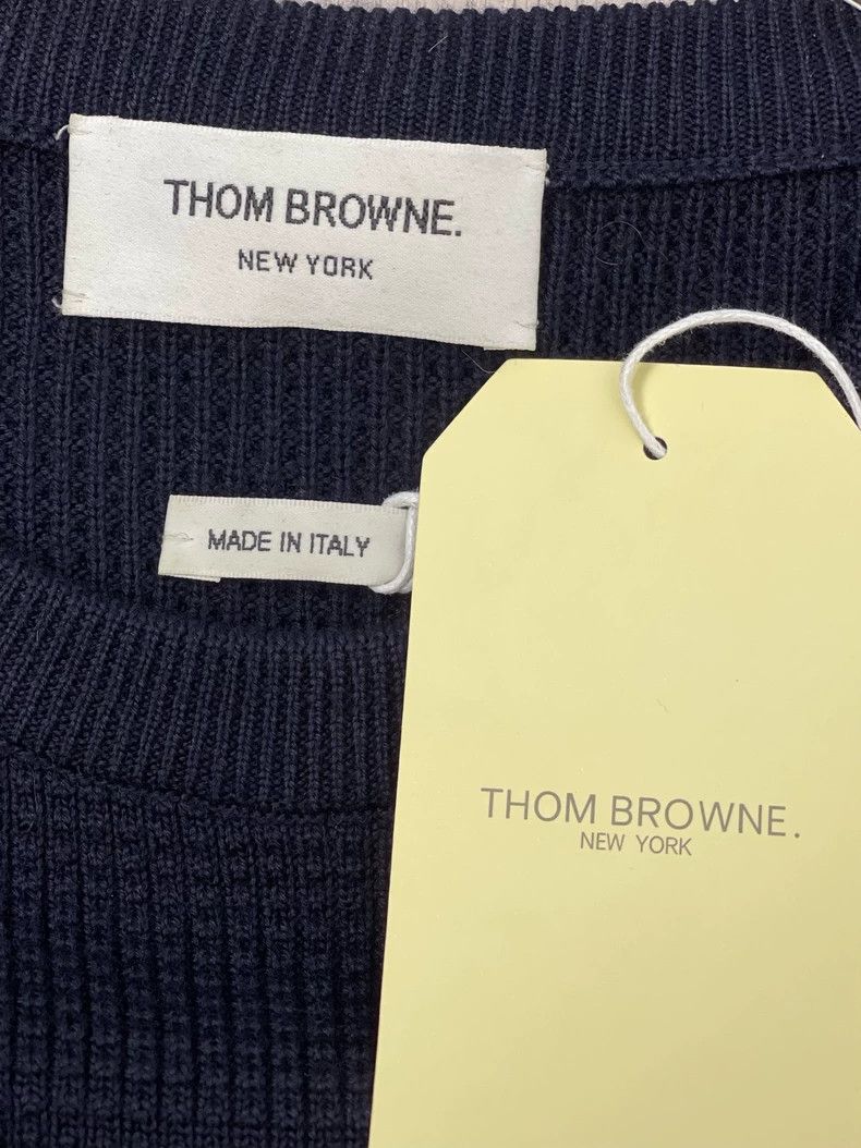 Thom Browne Thom Browne Navy Fringe Wool Sweater - dmc Size US XS / EU 42 / 0 - 3 Thumbnail