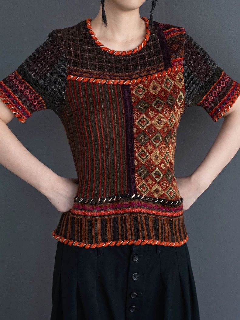 Kenzo 1990s KENZO Vintage Brown Knit Top - dmc Size US M / EU 48-50 / 2 - 4 Thumbnail