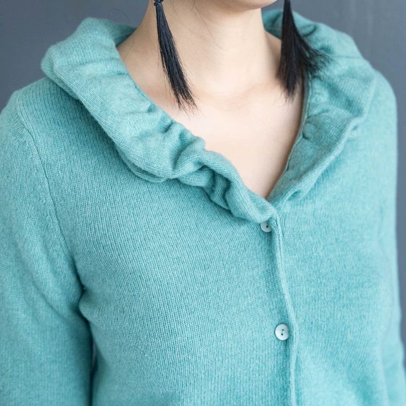 Kenzo 1990s KENZO Petal Collar Wool Sweater - dmc Size US S / EU 44-46 / 1 - 7 Thumbnail