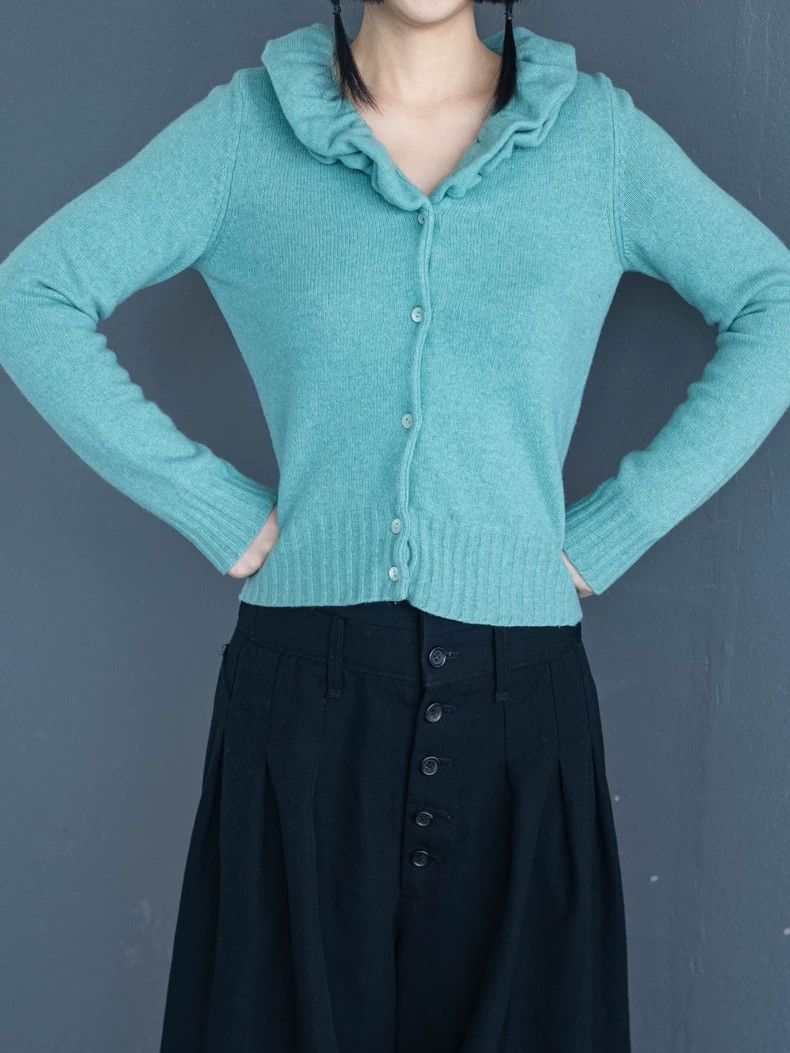 Kenzo 1990s KENZO Petal Collar Wool Sweater - dmc Size US S / EU 44-46 / 1 - 5 Thumbnail